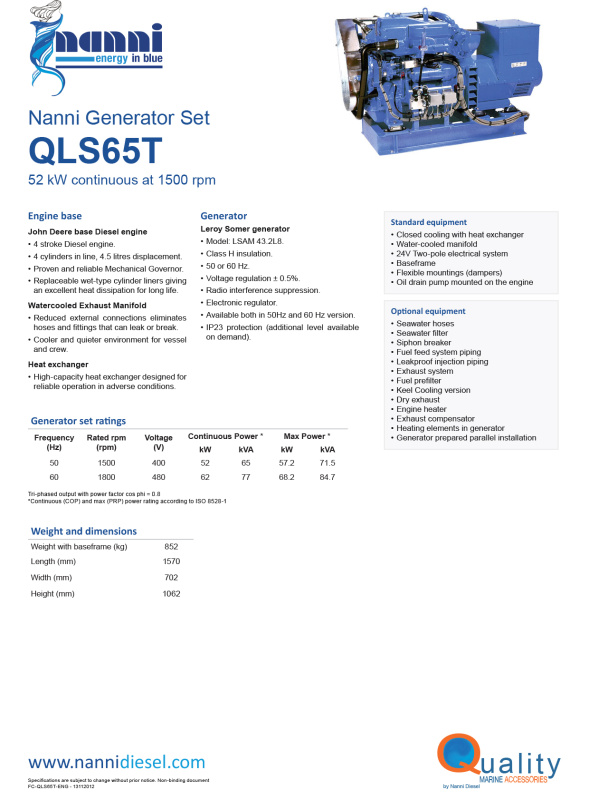 Брошюра Nanni QLS 65T (eng)