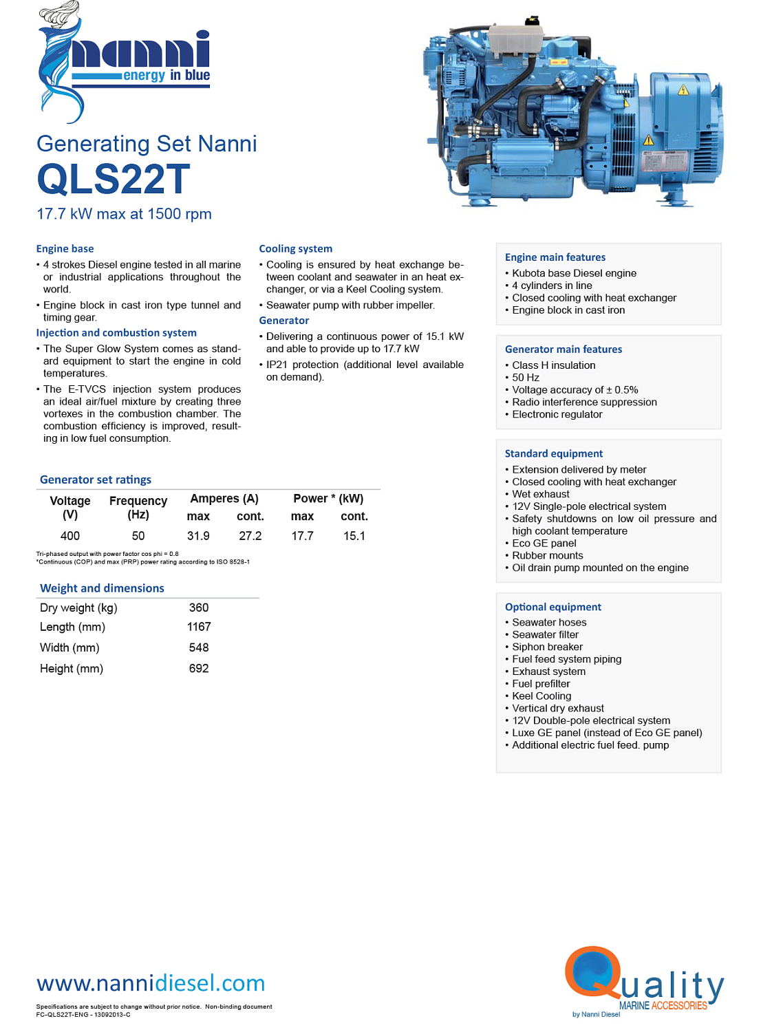 Брошюра Nanni QLS 22T (eng)